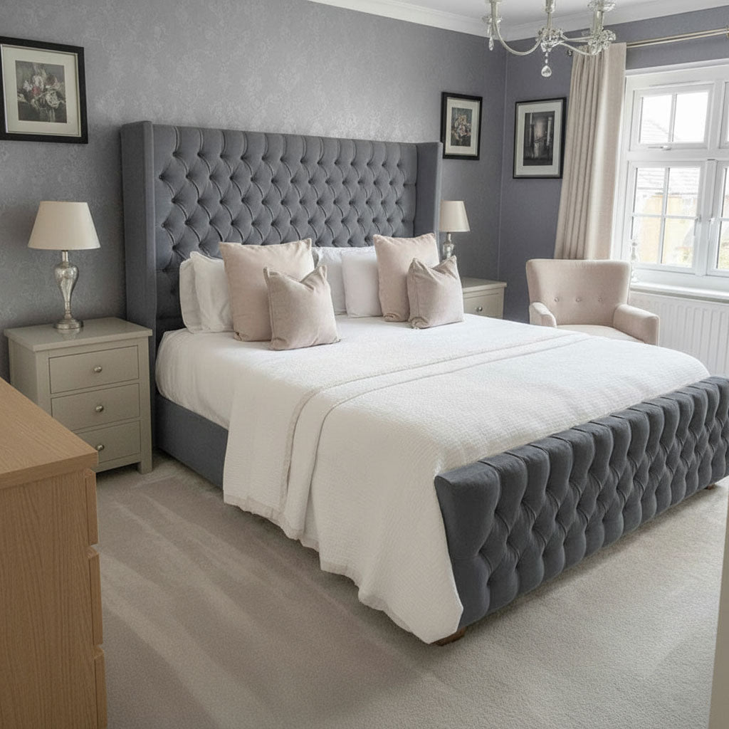 Moscow Chesterfield Wingback Bed Frame