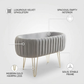 Modern Plush Velvet Baby Bassinet With Hairpin Golden Legs