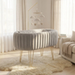 Modern Plush Velvet Baby Bassinet With Hairpin Golden Legs