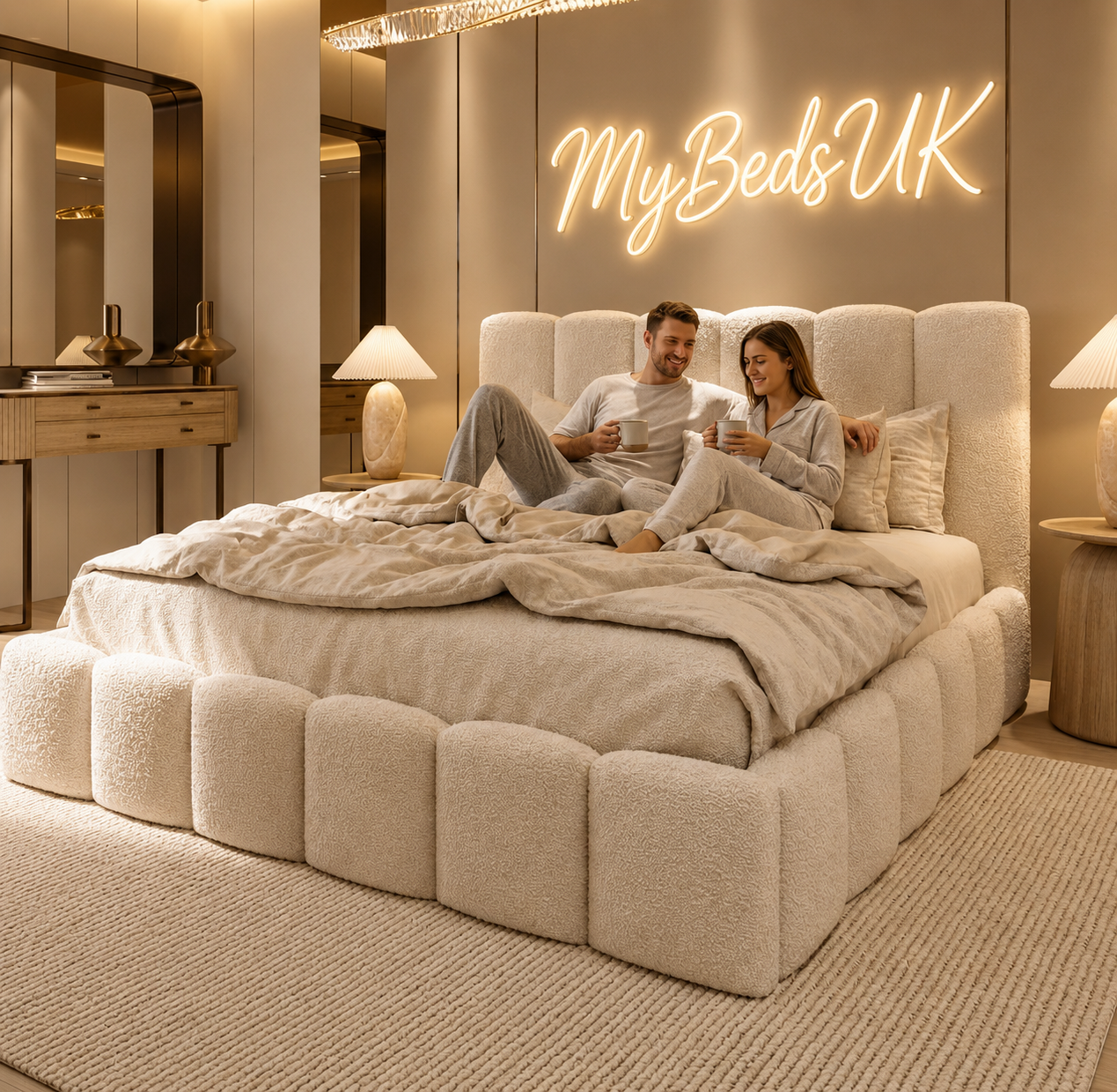 Teddy Bubble Boucle Bed