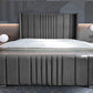 Oslo Wingback Bed Frame With Lines
