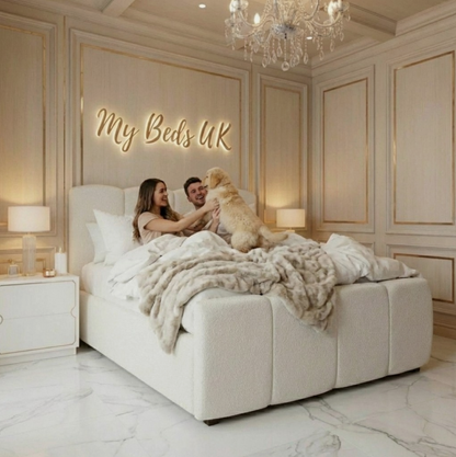 Long Cube Teddy Boucle Bed