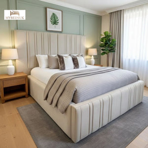 Milan Multi Line Wide Headboard Bed Frame