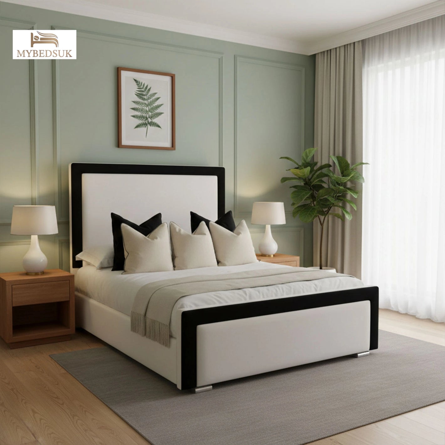 Alice Black Border Strip Bed Frame
