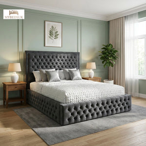 Anya Chesterfield Ambassador Bed | Different Storage Option Available