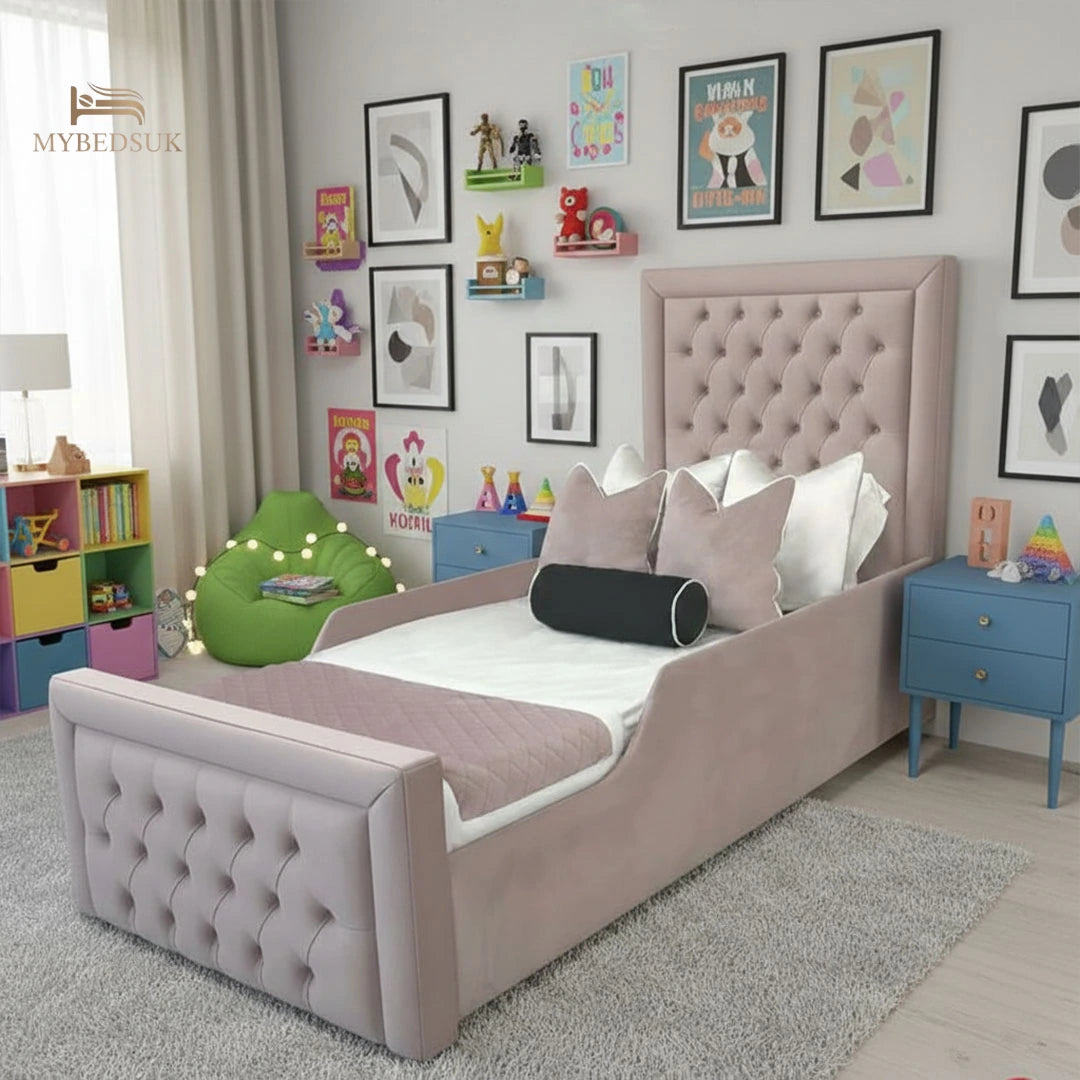 Mini Monarch Chesterfield Kids Bed | Different Storage Option Available