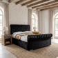 Layla Chesterfield Swan Sleigh Bed