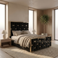 Starlight Hexagon Diamond Bed With Gold/Silver Strip