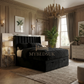 Skye Wingback Multi Lined Ottoman Divan Bed