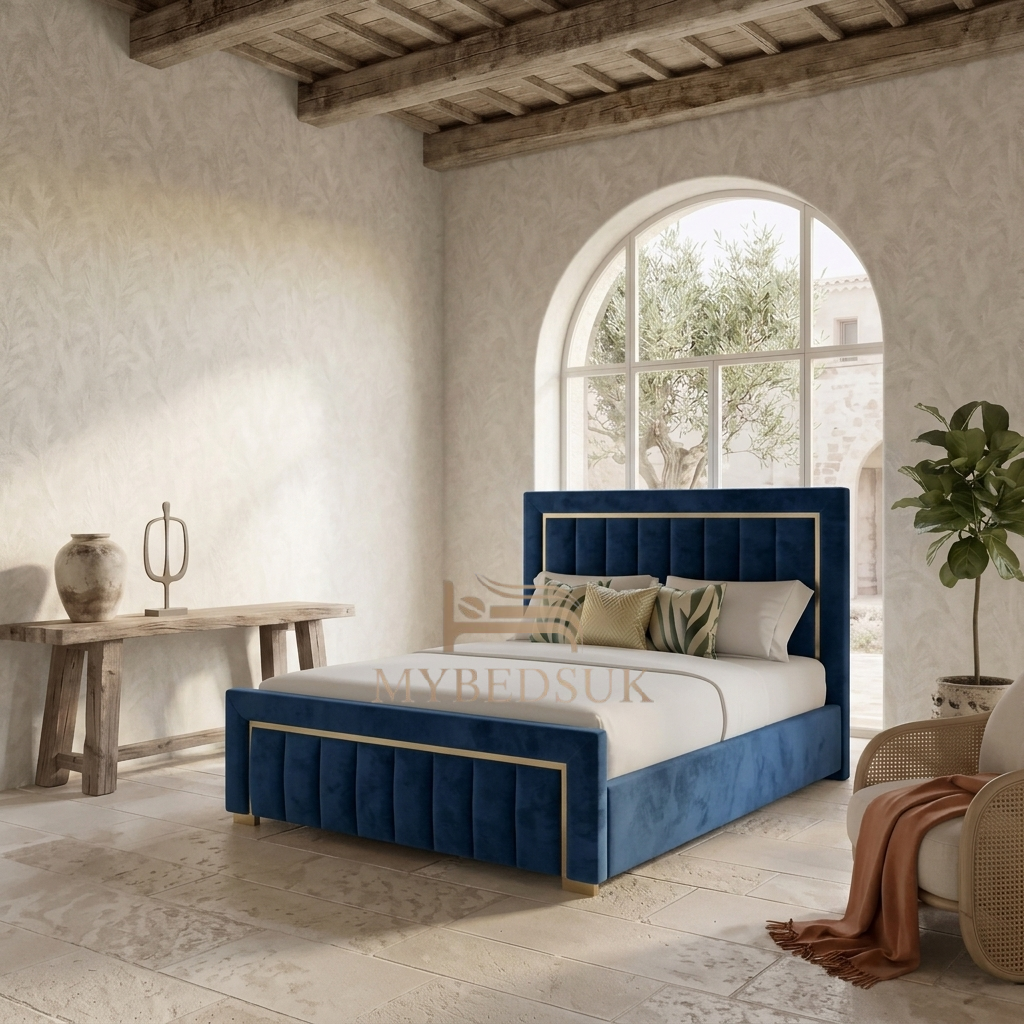 Nelson Panel Luxury Gold Strip Bed