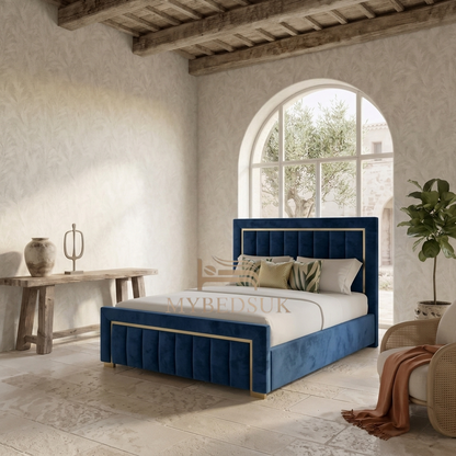 Nelson Panel Luxury Gold Strip Bed