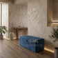 Modern Line Panel Ottoman Storage Blanket Box Footstool