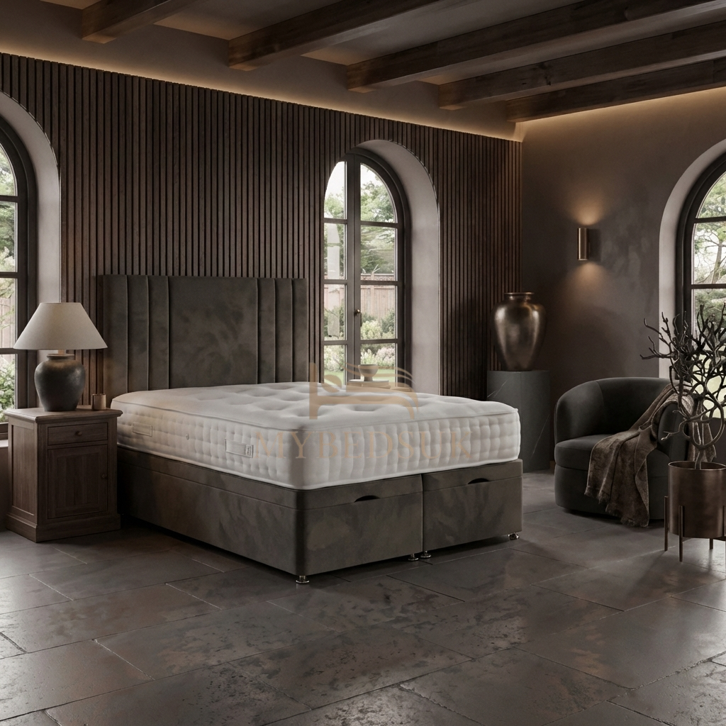 Venice Multi Lined Ottoman Divan Bed