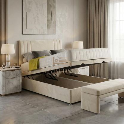 Velencia Vertical Lined Ottoman Divan Bed