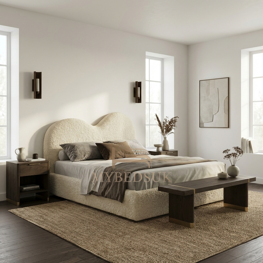 Sea Wave Teddy Boucle Bed