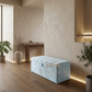 Modern Line Panel Ottoman Storage Blanket Box Footstool