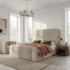 Finley Gold Striped Diana Bed Frame