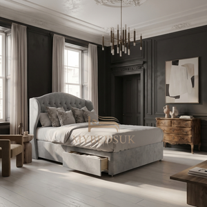 Moon Curve Wingback Chesterfield Divan Bed