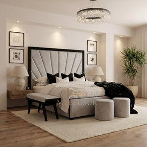 Luxury Pexel Bed with Black Border Accent