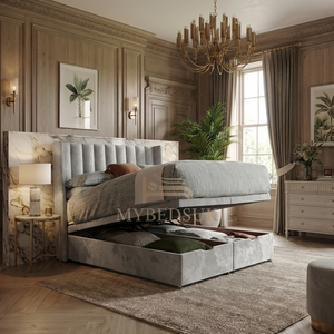 Skye Wingback Multi Lined Ottoman Divan Bed